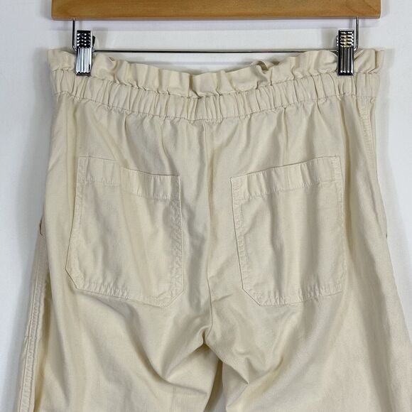Madewell Cream Beige Drawstring Paper Bag Tapered Ankle‎ Pants Women's XS - Picture 5 of 8